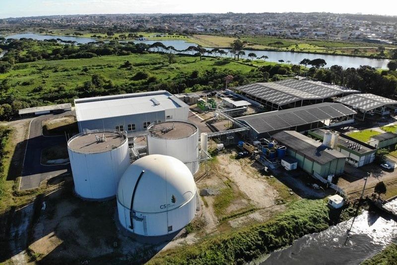 Biodigestor e Usina de Codigestão da ETE Belém e CS Bioenergia em São José dos Pinhais - PR (Foto: CS Bioenergia)